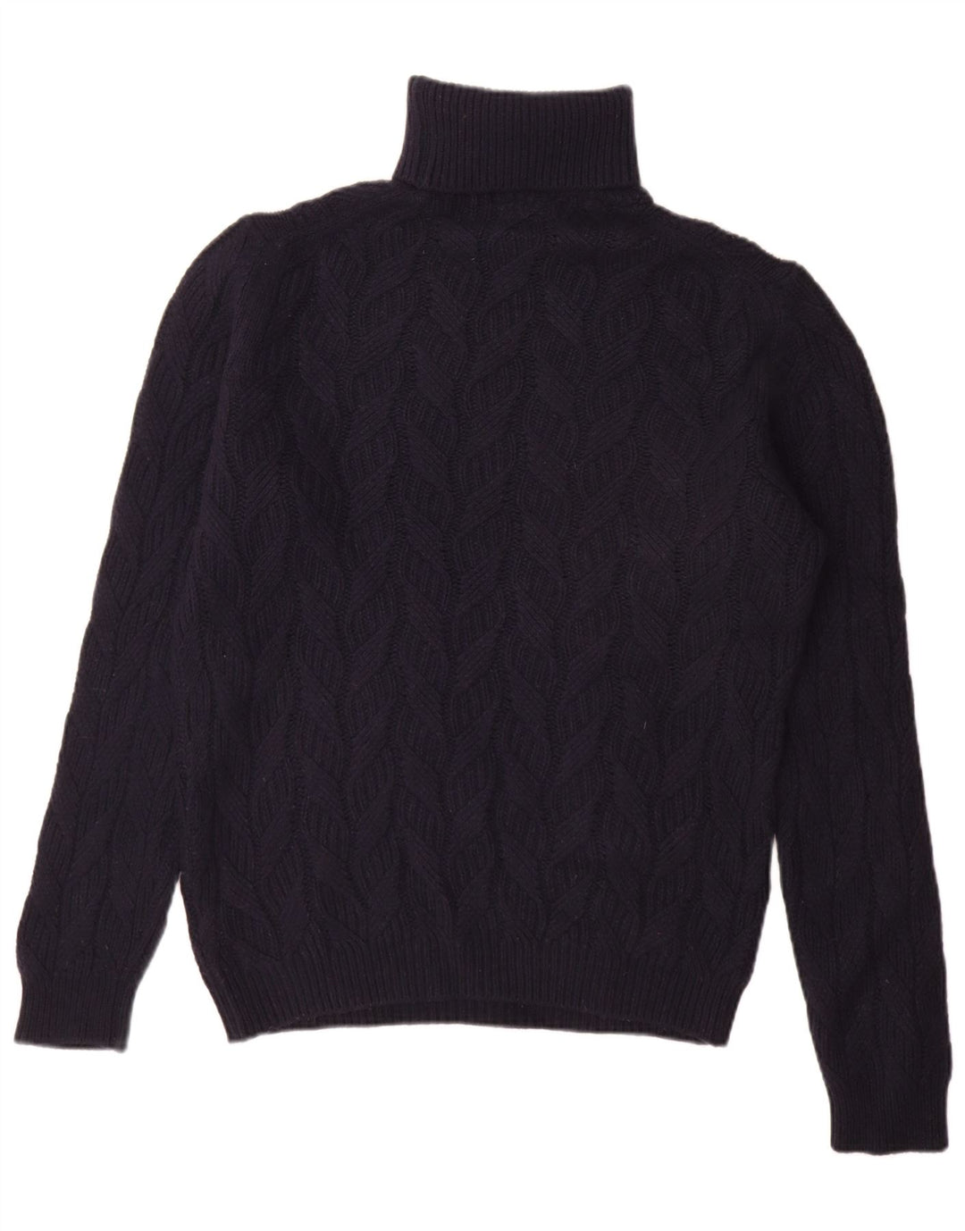 Męski sweter Massimo Dutti z wywijanym dekoltem, duży, granatowy, wełniany