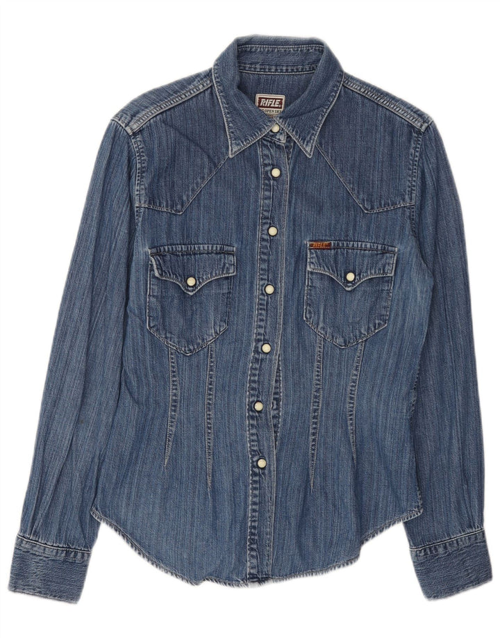 Damska koszula dżinsowa RIFLE UK 10, mała, niebieska, bawełniana