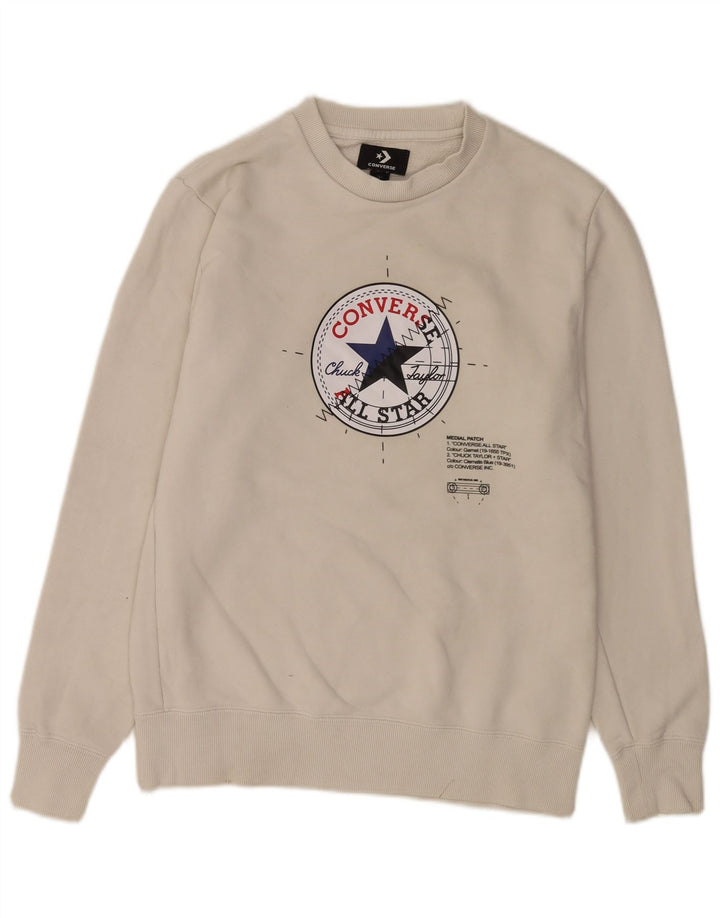Converse Męski sweter z grafiką Chuck Taylor w kolorze średniego beżu, bawełniany