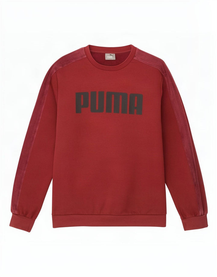 Męska bluza z grafiką Puma, średnia, bordowa bawełna
