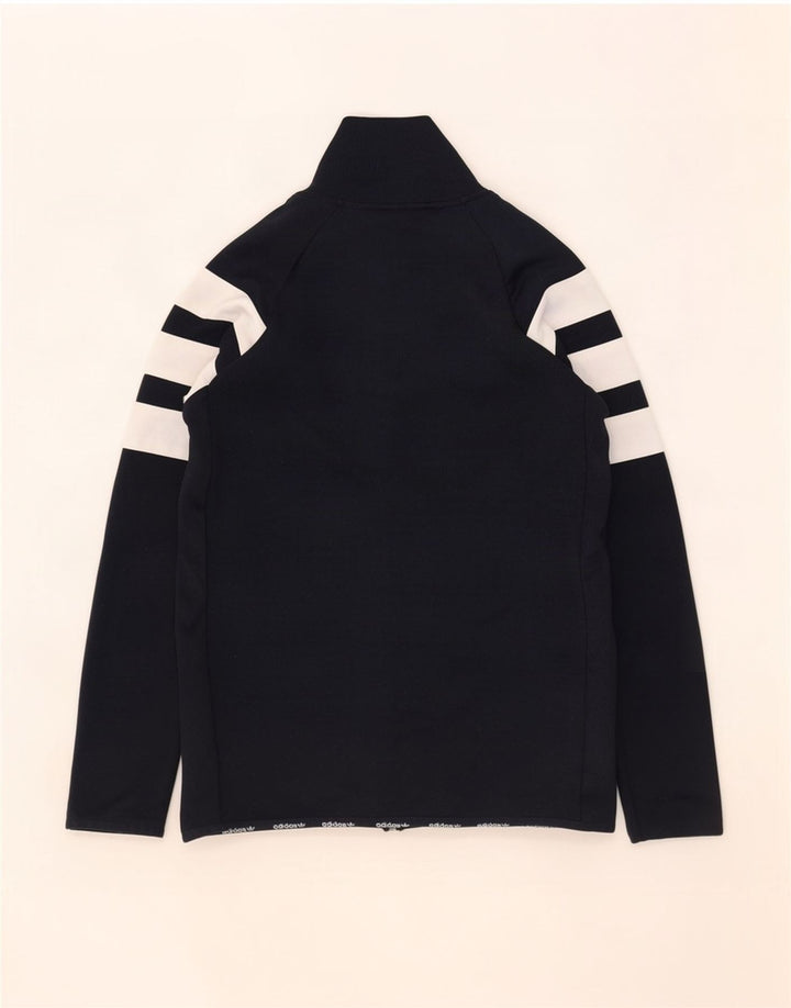 Adidas Męska bluza dresowa, mała, granatowa, z blokami kolorów, poliestrowa