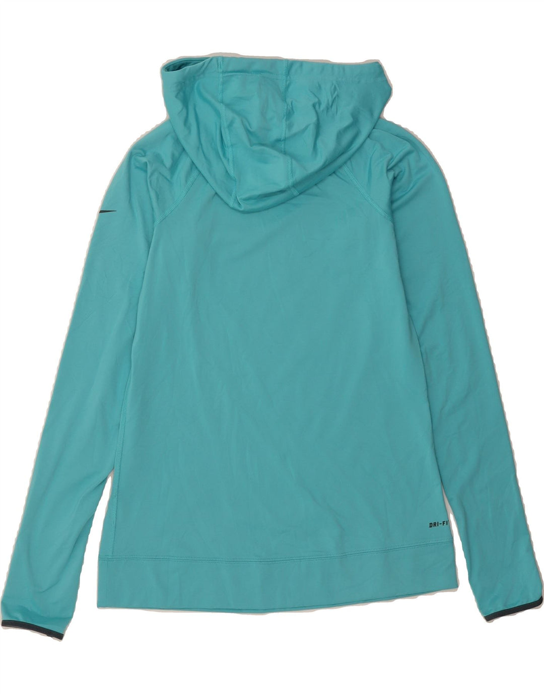 NIKE Womens Dri Fit Hoodie Jumper UK 12 Medium Blue Vintage Nike and Second-Hand Nike from Messina Hembry 