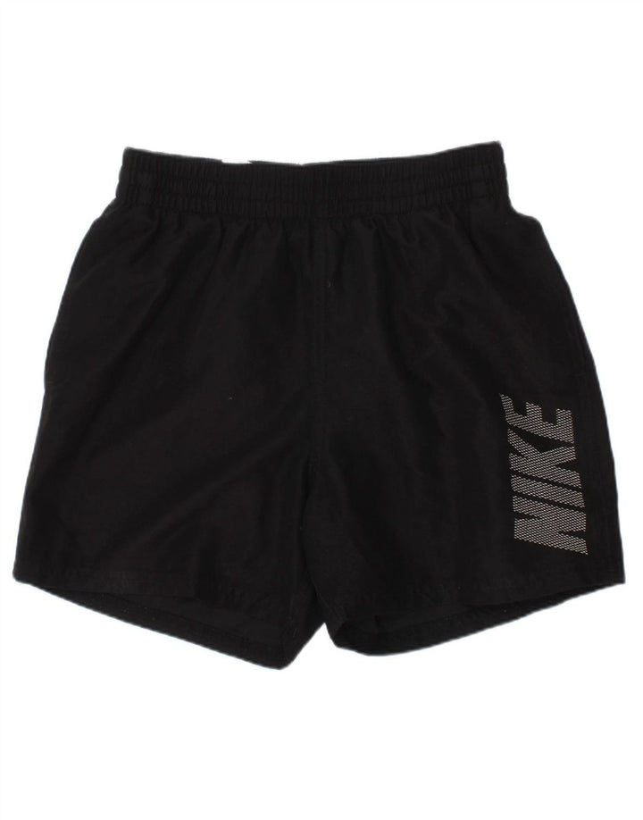 NIKE Boys Graphic Sport Shorts 12-13 Years Large Black Polyester