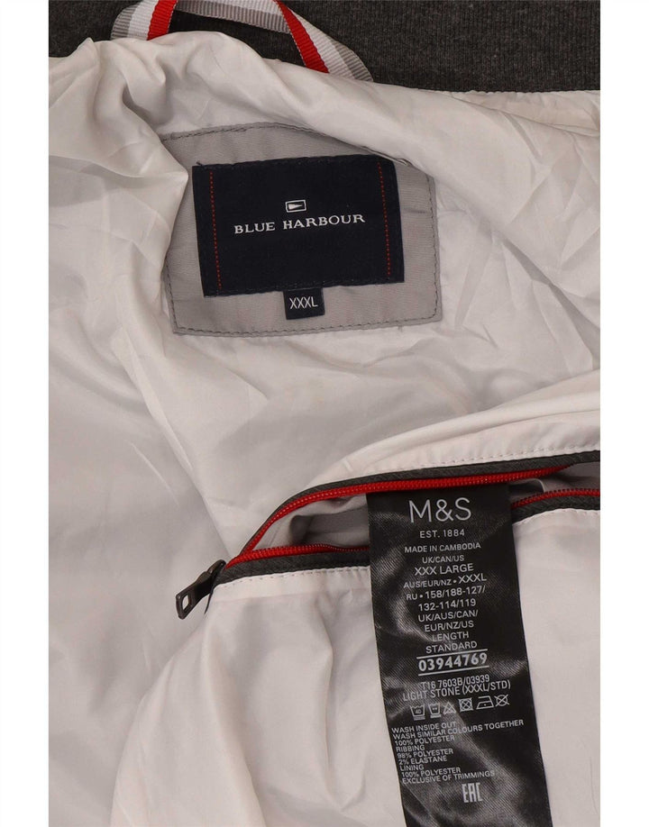 Marks & Spencer Męska niebieska kurtka bomber Harbor 3XL, szary poliester