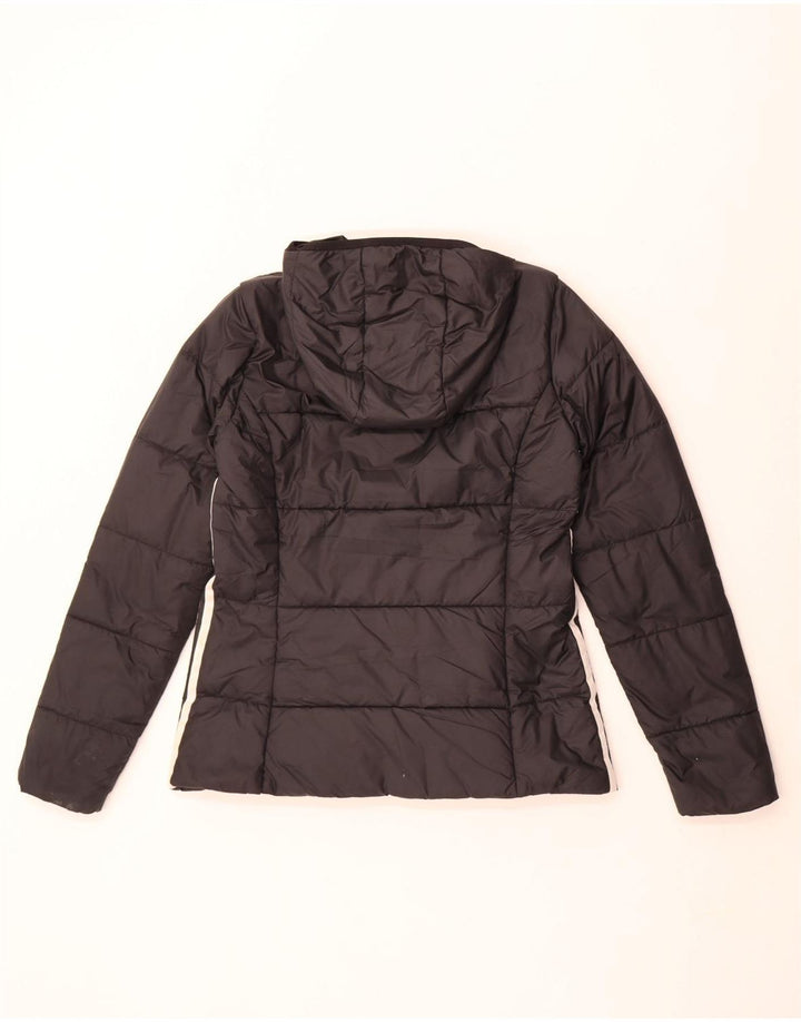 Damska kurtka z kapturem i wyściełaną Adidas UK 12, średni czarny poliester