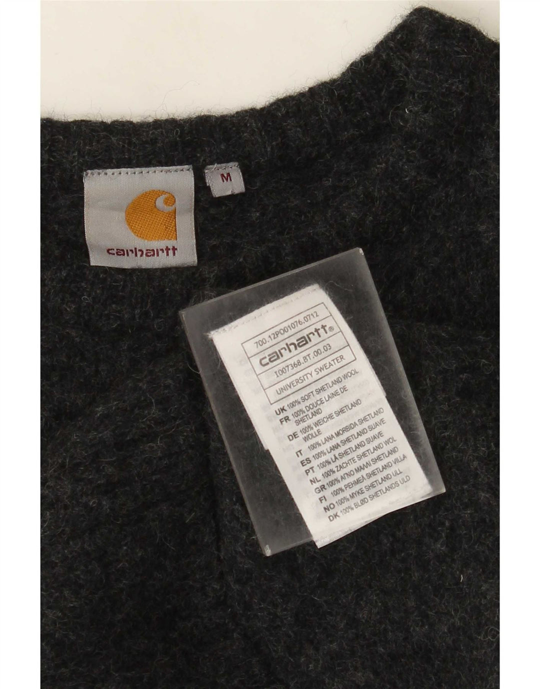 Sweter chłopięcy Carhartt z okrągłym dekoltem, 7-8 lat, średnioszary, wełniany