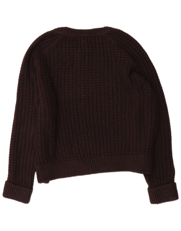 Topshop damski sweter oversize z dekoltem w łódkę UK 14, duży czarny akryl