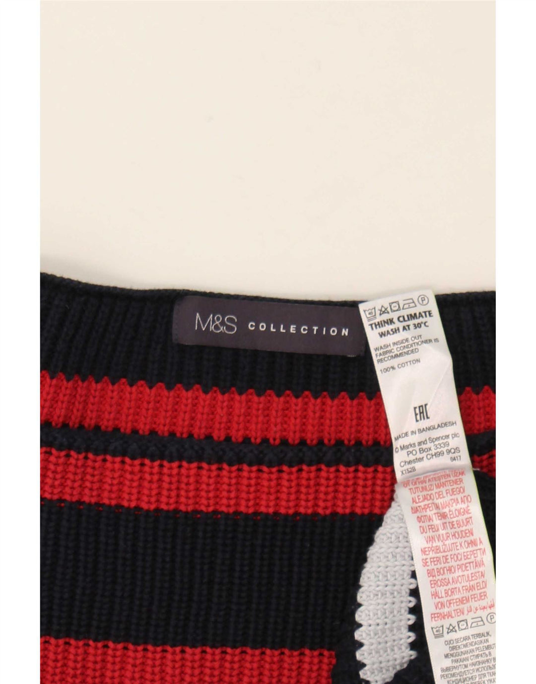Marks & Spencer Damski sweter z dekoltem w łódkę, UK 14, średni, wielokolorowy