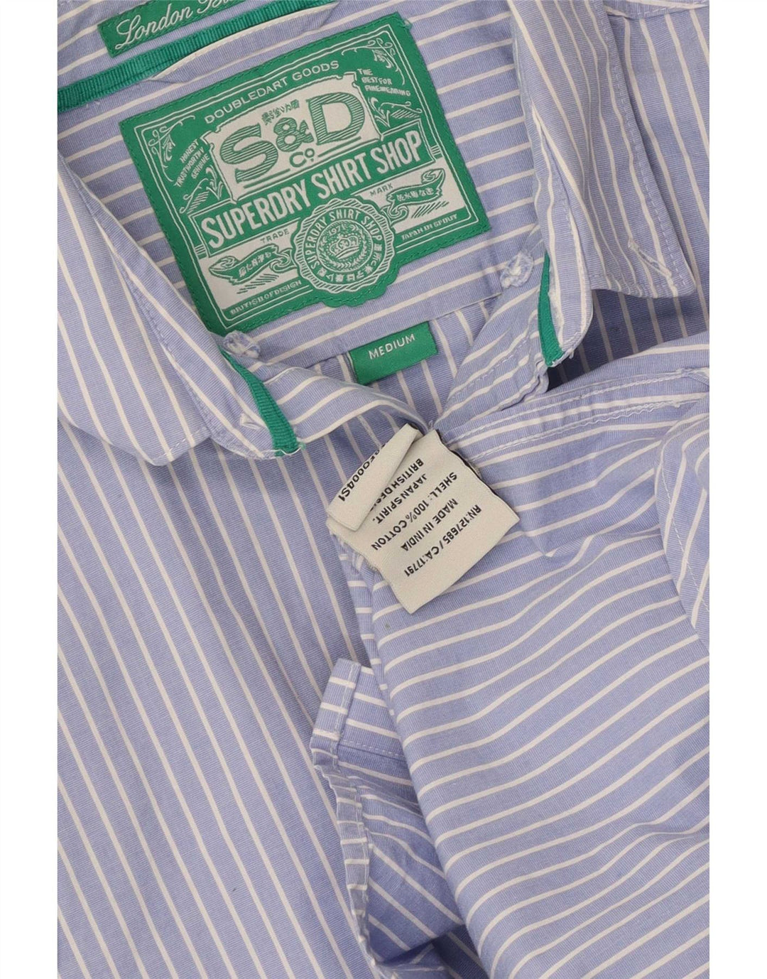 Koszula męska Superdry Średnioniebieski, bawełniany w prążki