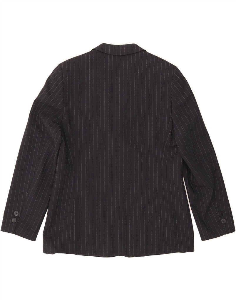 BASLER Womens 2 Button Blazer Jacket UK 16 Large  Black Pinstripe Wool Vintage Basler and Second-Hand Basler from Messina Hembry 