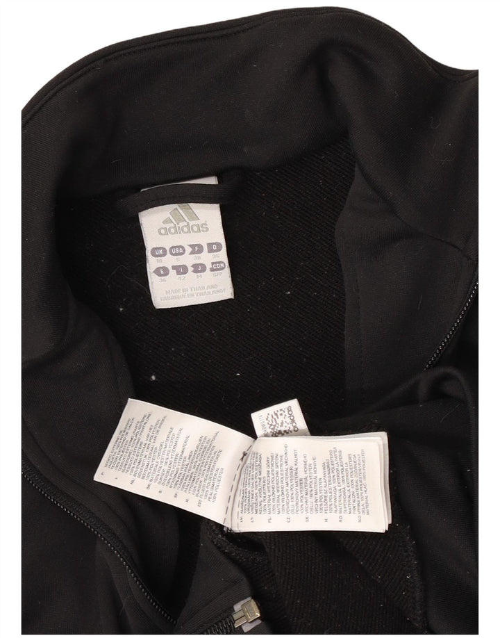 Damska kurtka dresowa Adidas UK 10, mała, czarna, poliestrowa
