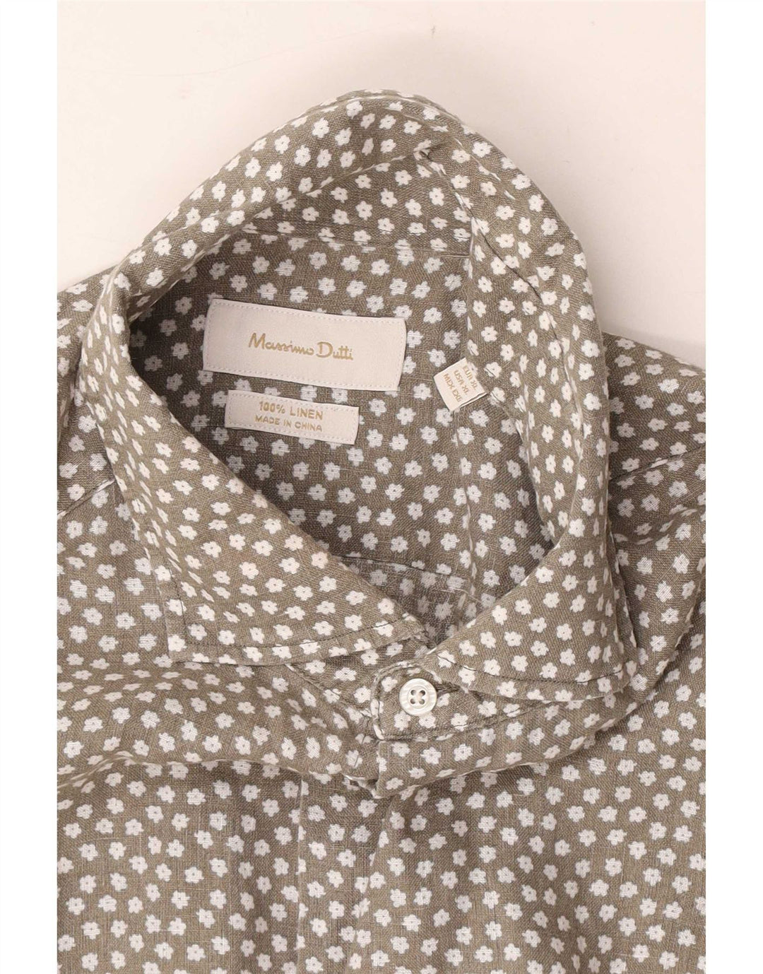 Koszula męska Massimo Dutti XL, szara, lniana w kwiaty