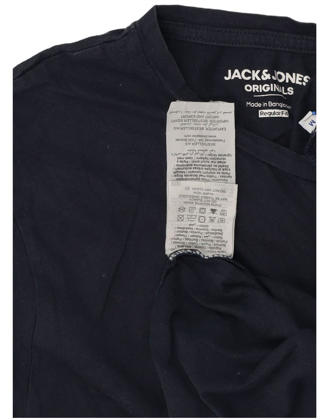 Męski T-shirt z grafiką Jack & Jones o regularnym kroju, średni, granatowy, bawełniany