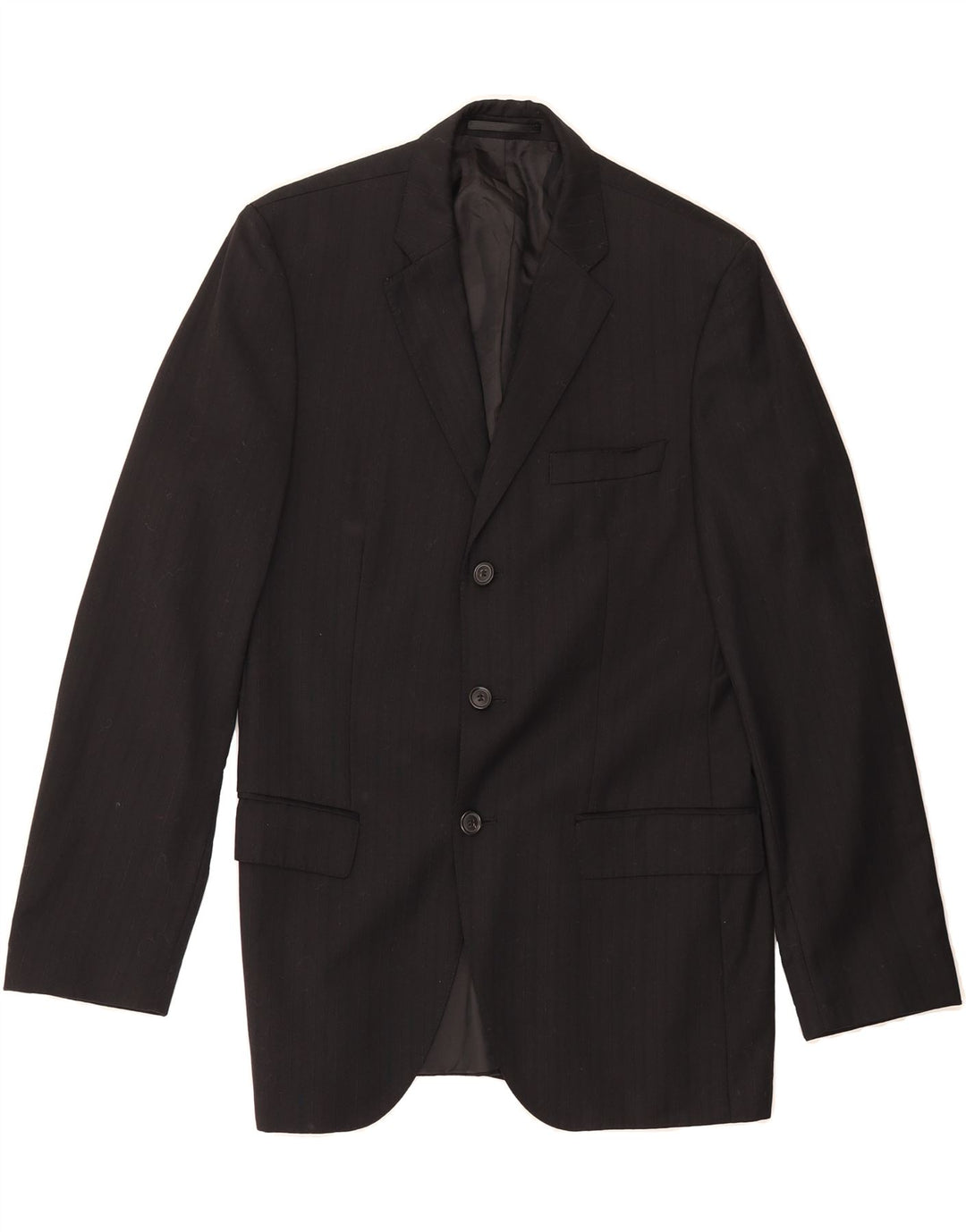 HUGO BOSS Mens 3 Button Blazer Jacket IT 46 Small Black Pinstripe Vintage Hugo Boss and Second-Hand Hugo Boss from Messina Hembry 