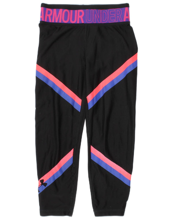 Dziewczęce legginsy z grafiką Under Armour 7-8 lat, małe, czarne, z blokami kolorów