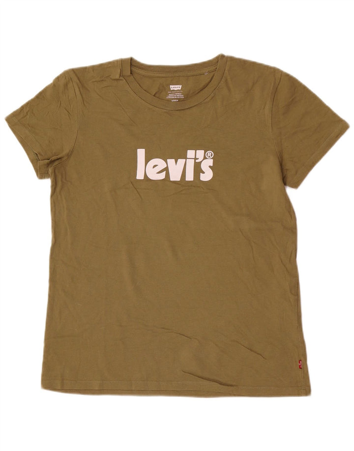Męski T-shirt z grafiką Levi's, mały, bawełniany khaki