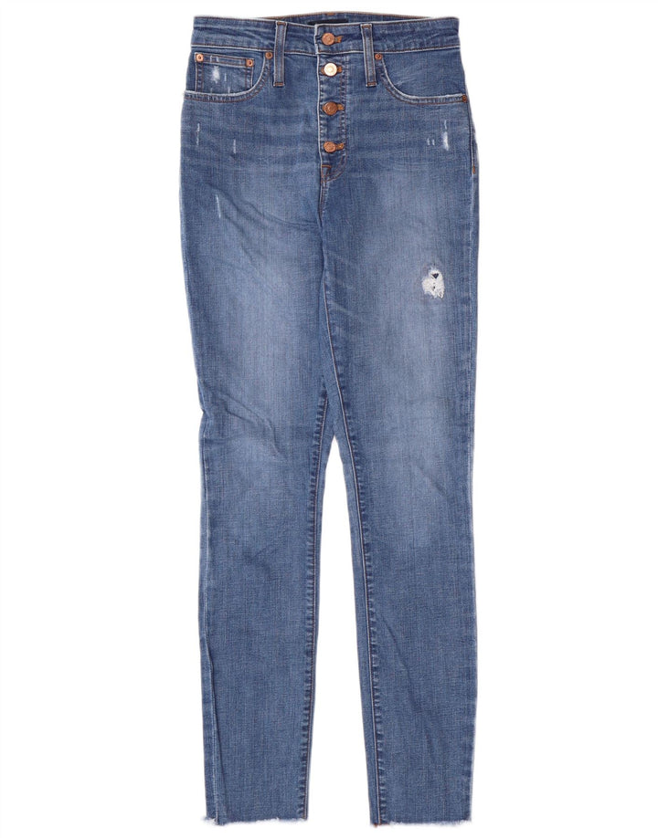 Damskie jeansy skinny J. CREW w trudnej sytuacji W27 L30 niebieskie