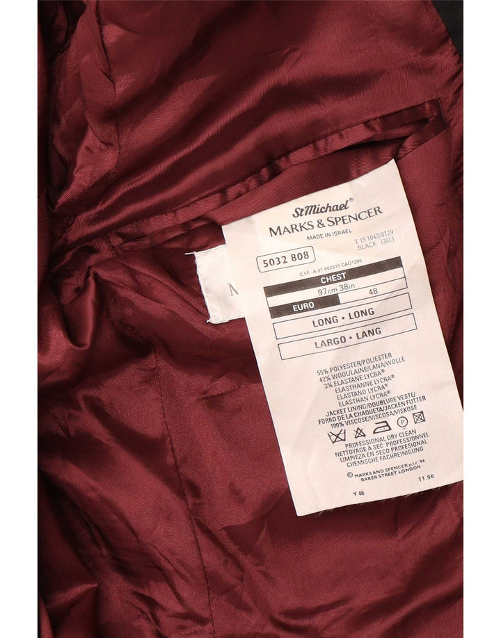 Marks & Spencer Męska marynarka zapinana na 2 guziki, UK 38, średnia czarna