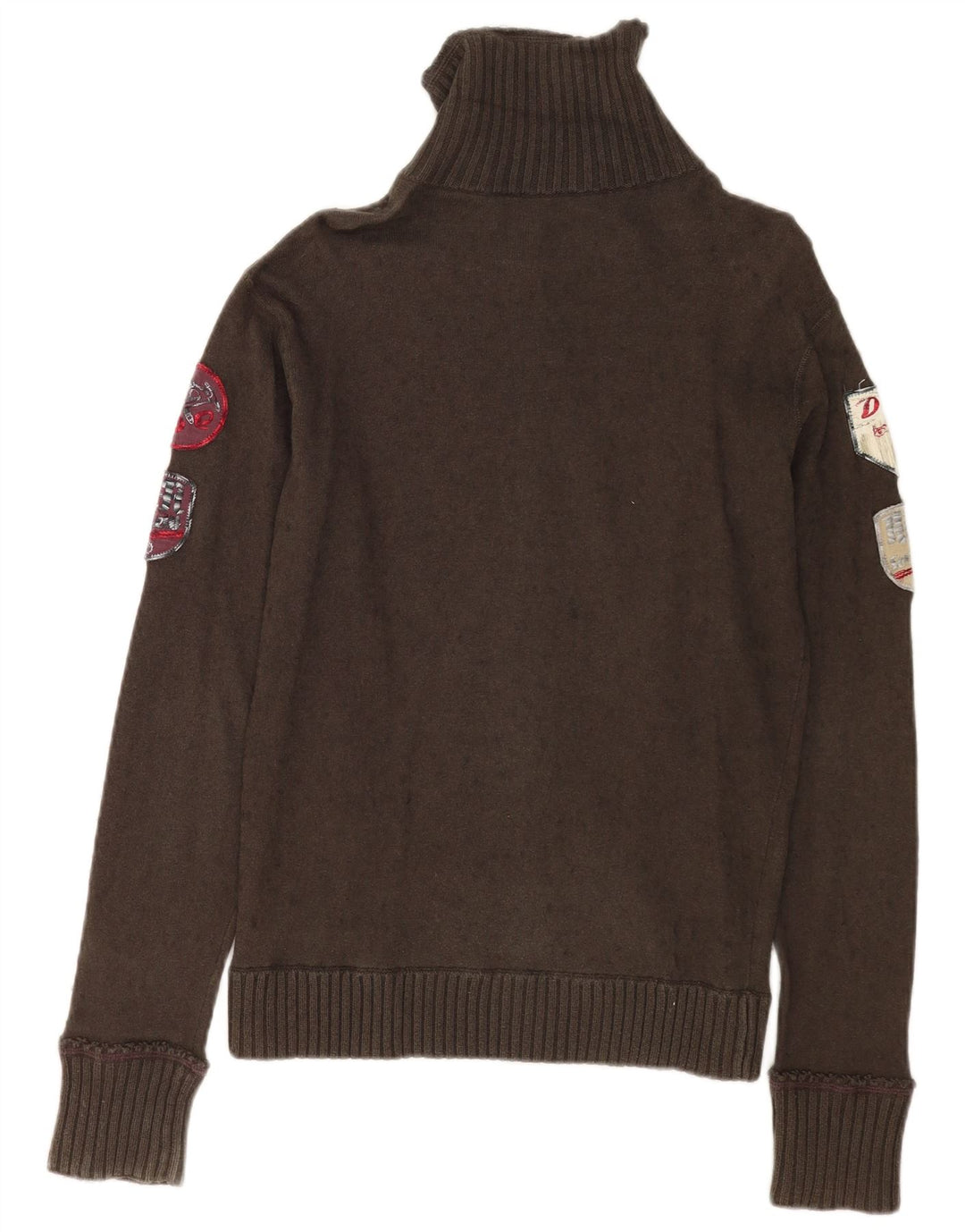 Męski sweter z grafiką Diesel, duży, bawełniany khaki