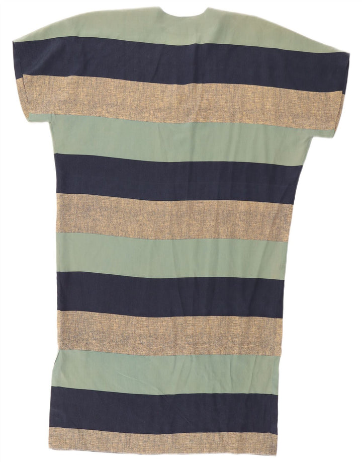 Vintage damska sukienka typu shift UK 18 XL w wielokolorowe paski