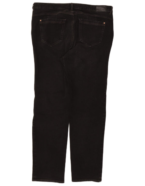 Marks & Spencer Damskie Magic Straight Jeans UK 18 XL W36 L28 Czarna bawełna