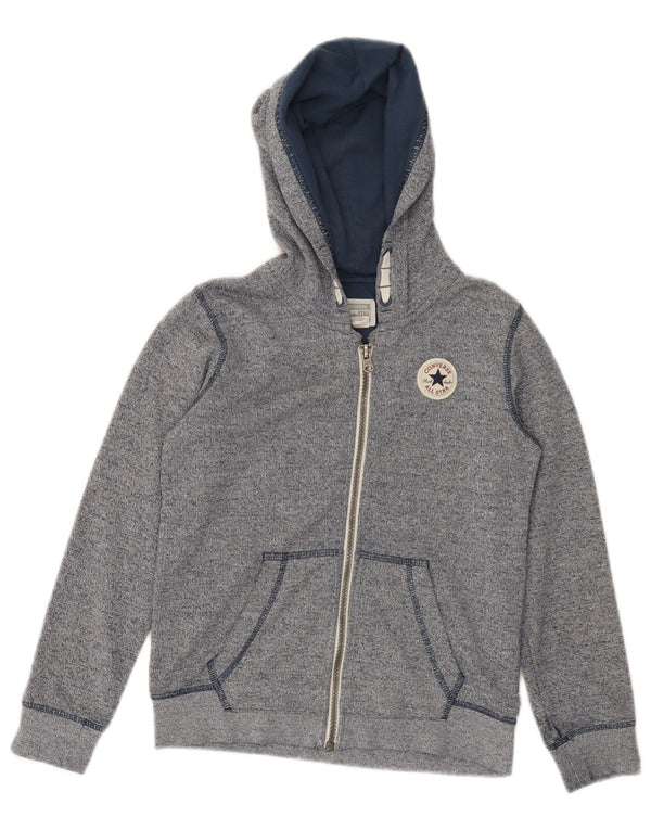 CONVERSE Chłopięcy sweter All Star z kapturem i zamkiem, 5-6 lat, bawełniany w niebieskie plamki