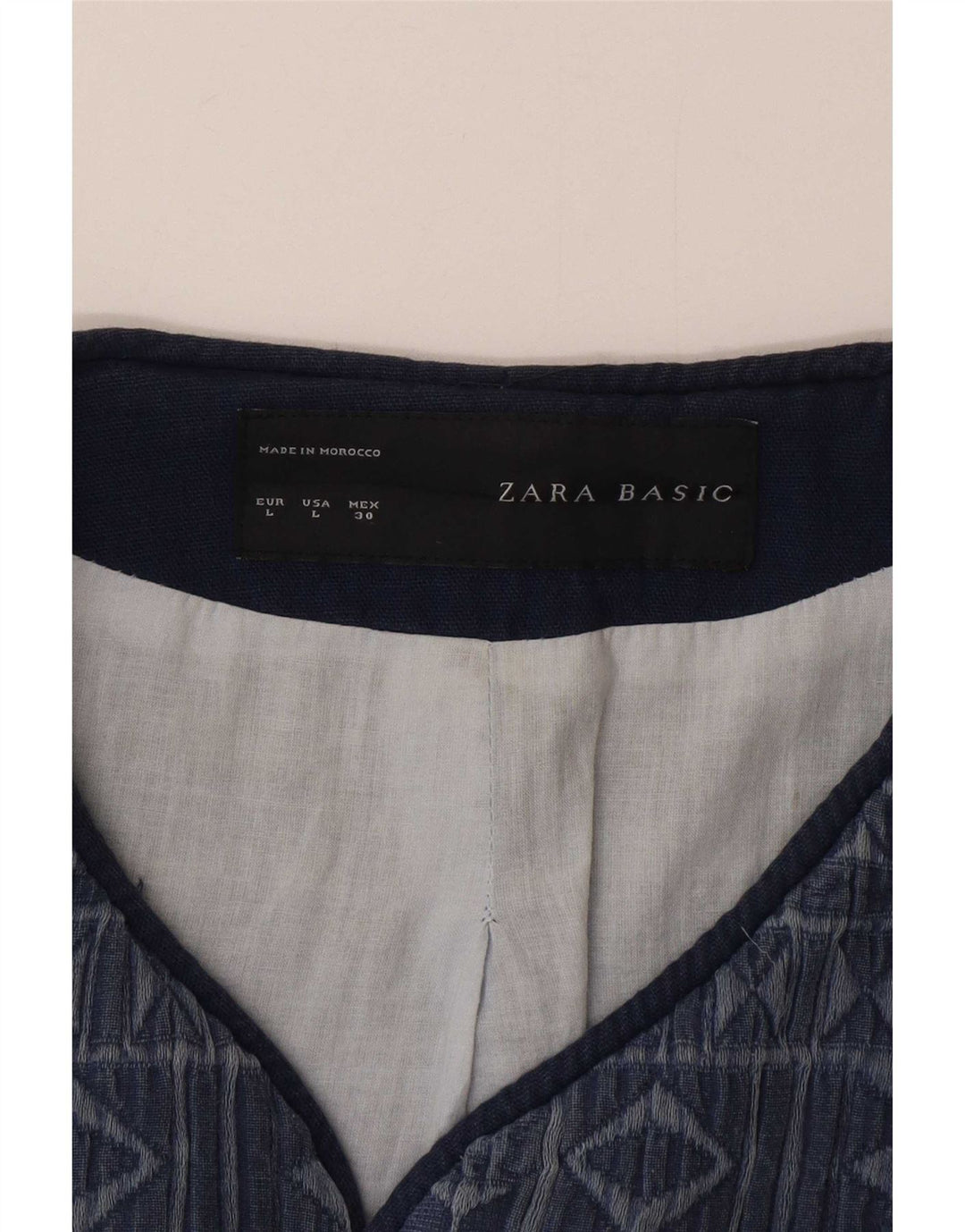 Płaszcz damski Zara Open UK 16, duży, granatowy, geometryczny, bawełniany