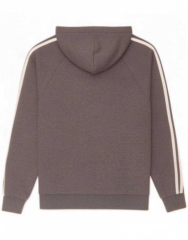 Adidas Męski sweter z kapturem i zamkiem, mały, szary, bawełniany