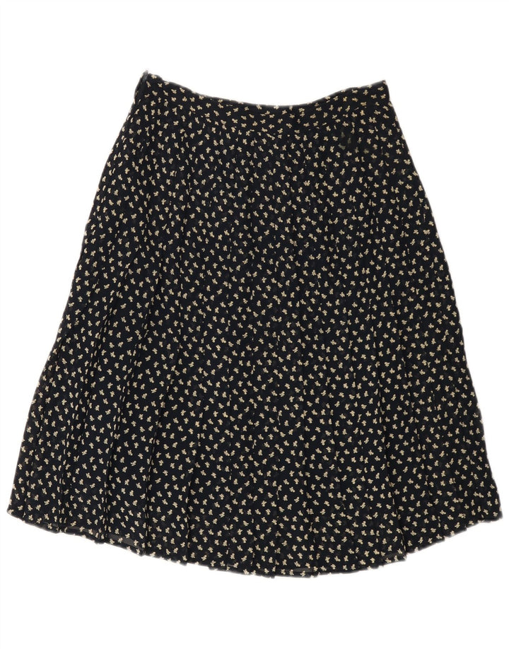 Damska spódnica w kształcie litery A z wysokim stanem VINTAGE IT 44 Medium W26 Granatowo-kwiatowa