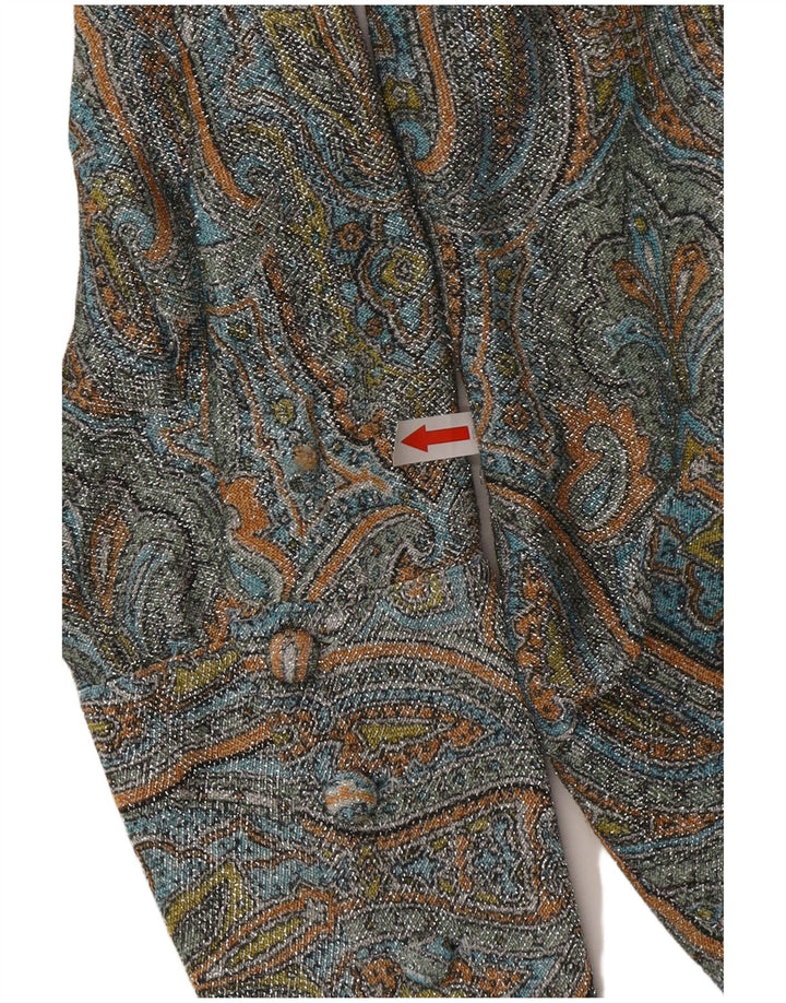 Damska bluzka koszulowa w stylu vintage IT 46, duża, wielokolorowa paisley