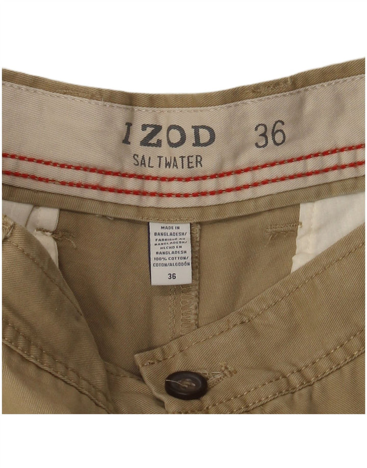 Męskie spodenki chino Izod Salt Water W36, duże, bawełniane w kolorze khaki