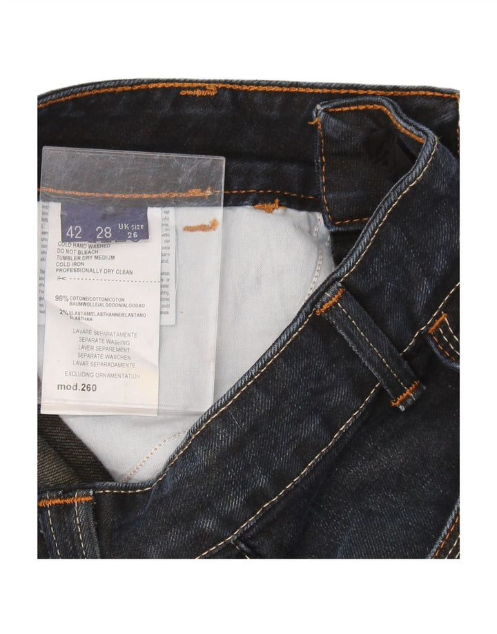 TRUSSARDI Womens Slim Jeans IT 42 Medium W28 L32 Navy Blue Cotton