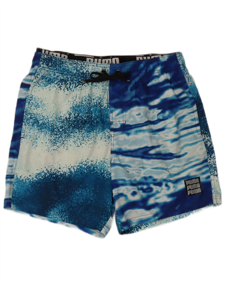 Męskie spodenki kąpielowe Puma, średni niebieski, poliester Tie Dye