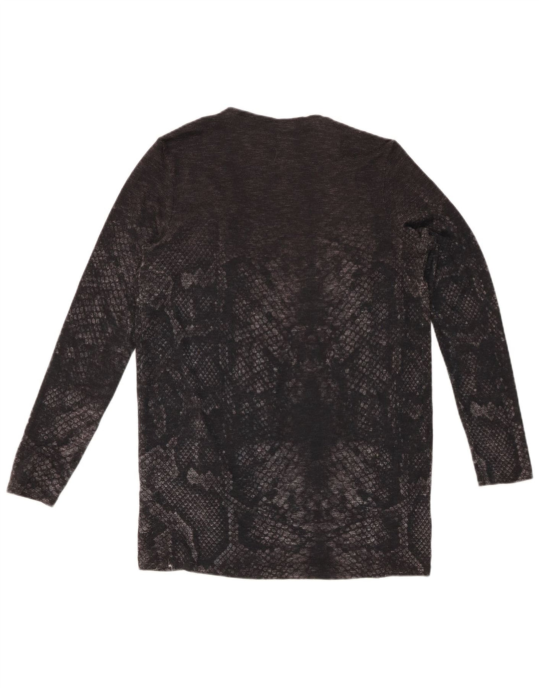 DESIGUAL Damski sweter rozpinany UK 12 Średni szary, zwierzęcy nadruk