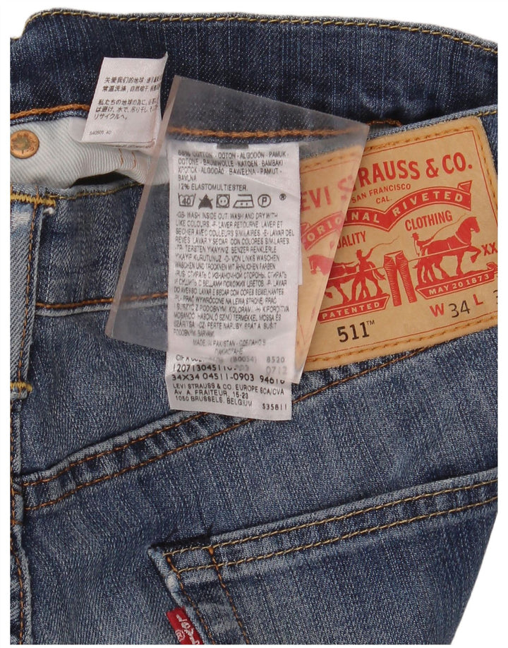 Męskie jeansy LEVI'S 511 Slim W34 L34 Niebieska bawełna