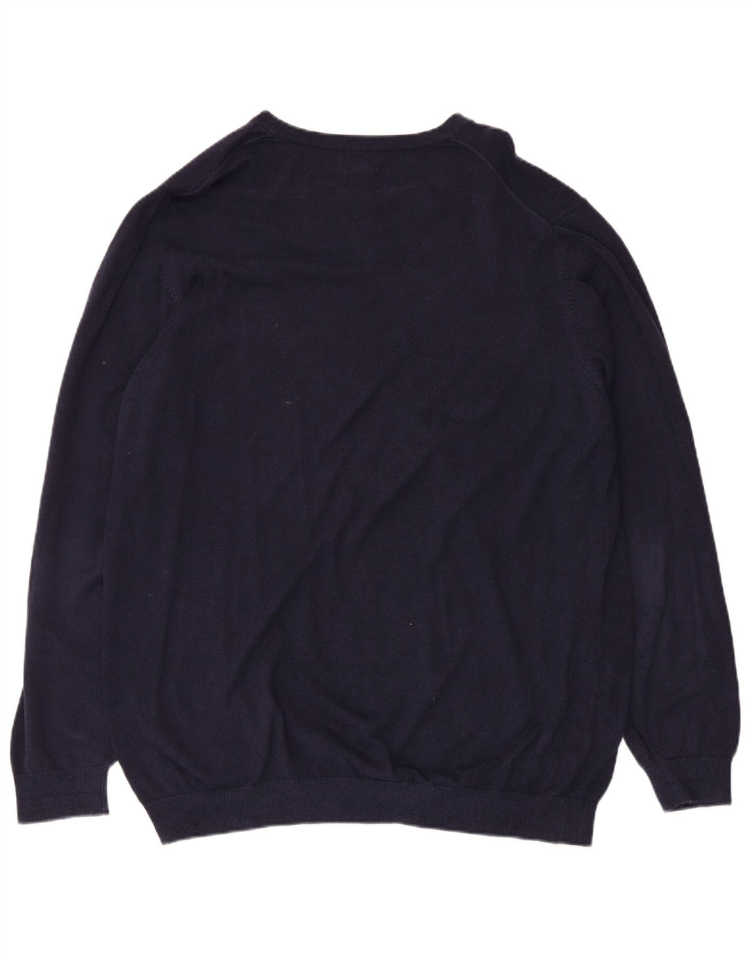 L.L.Bean Męski sweter z wysokim dekoltem w kształcie litery V, XL, granatowy, bawełniany