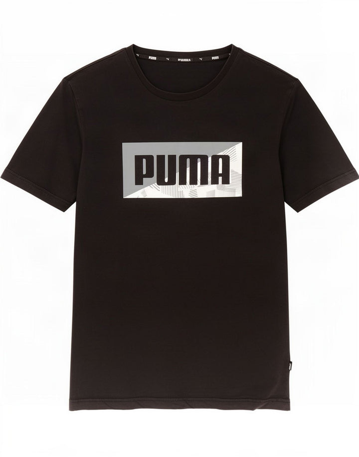 Męska koszulka z grafiką Puma, średnia czarna bawełniana