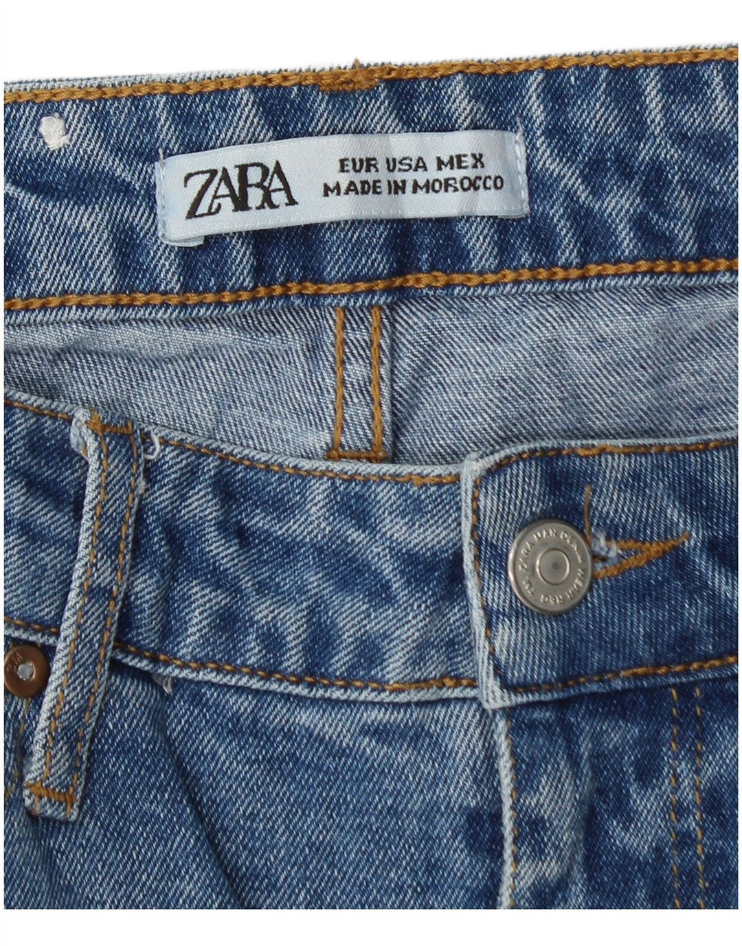 Damskie jeansy Zara w trudnej sytuacji W33 L28 niebieskie