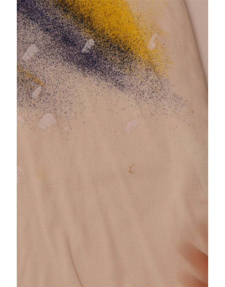 Męska koszulka polo SERGIO TACCHINI z grafiką, mała, biała, bawełniana w bloki kolorów