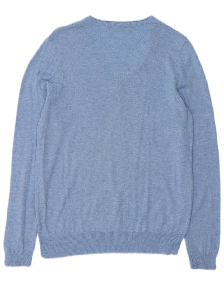 Marks & Spencer Damski sweter z dekoltem w kształcie litery V, UK 14, średni niebieski