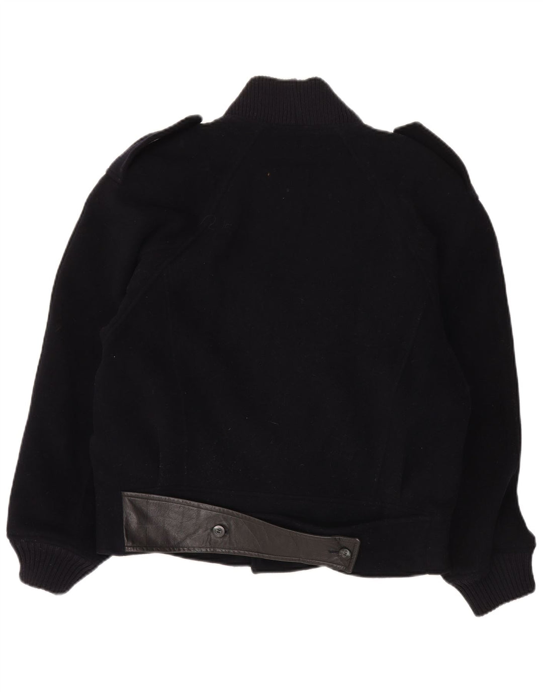 Męska kurtka bomberka wojskowa vintage IT 48, średnia granatowa, dziewicza wełna