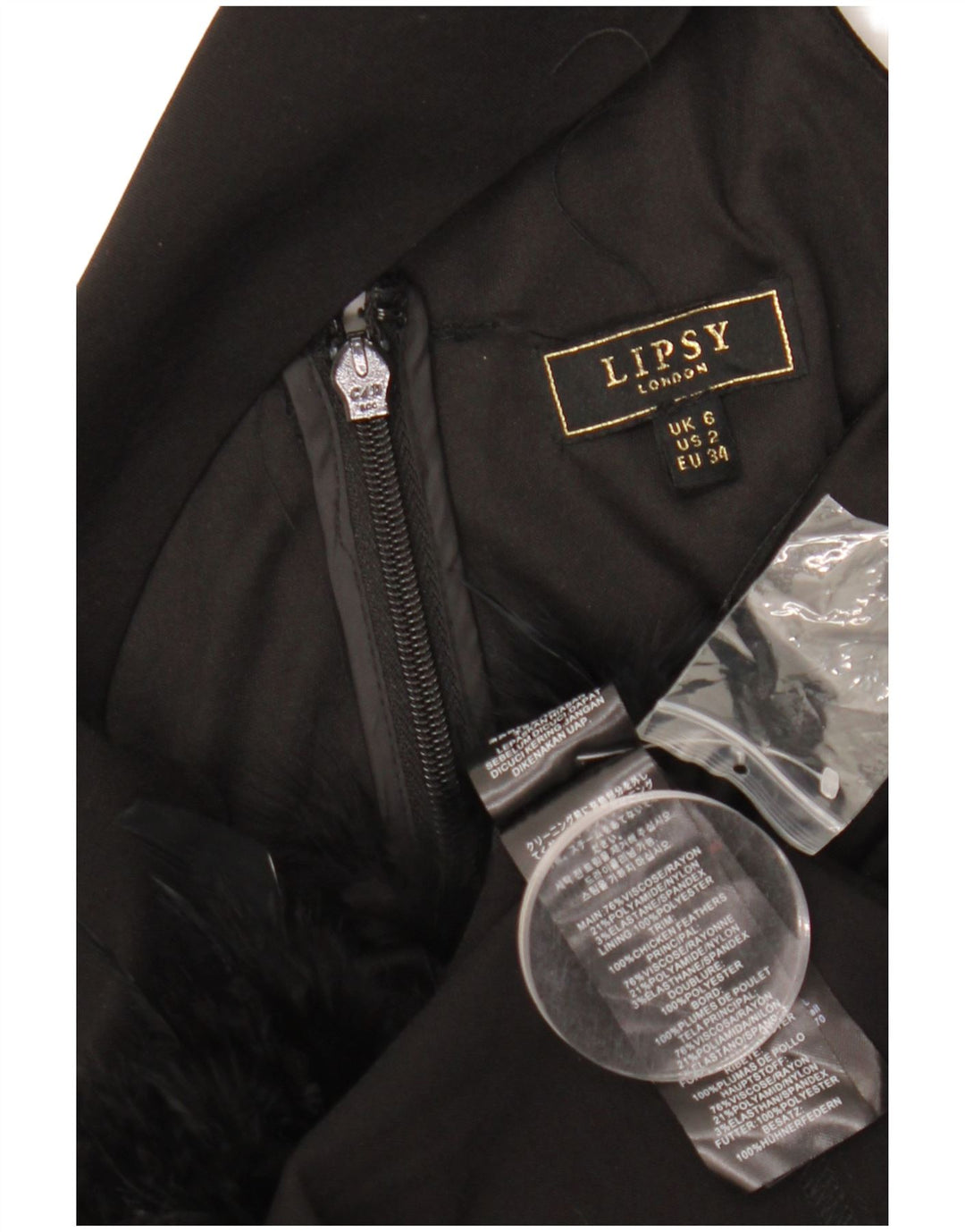 Damska sukienka wiązana na szyi Lipsy UK 6 XS Czarna wiskoza