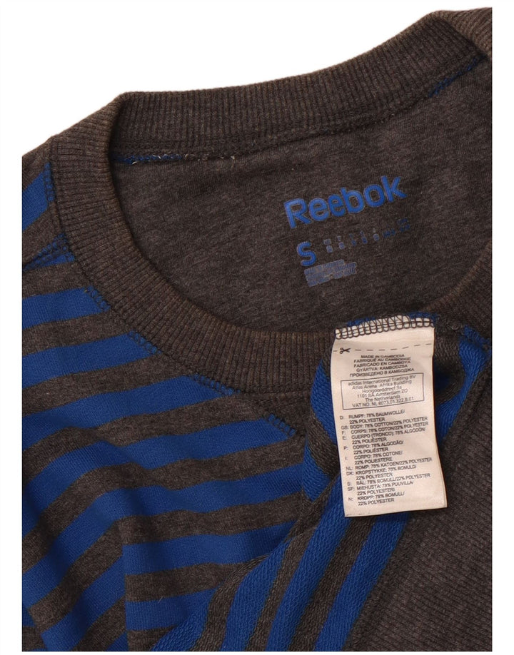 Męska bluza REEBOK Sweter w małe niebieskie paski, bawełniana
