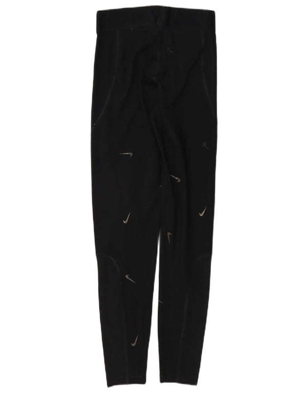 Damskie legginsy Nike Graphic UK 10, małe, czarne, poliestrowe