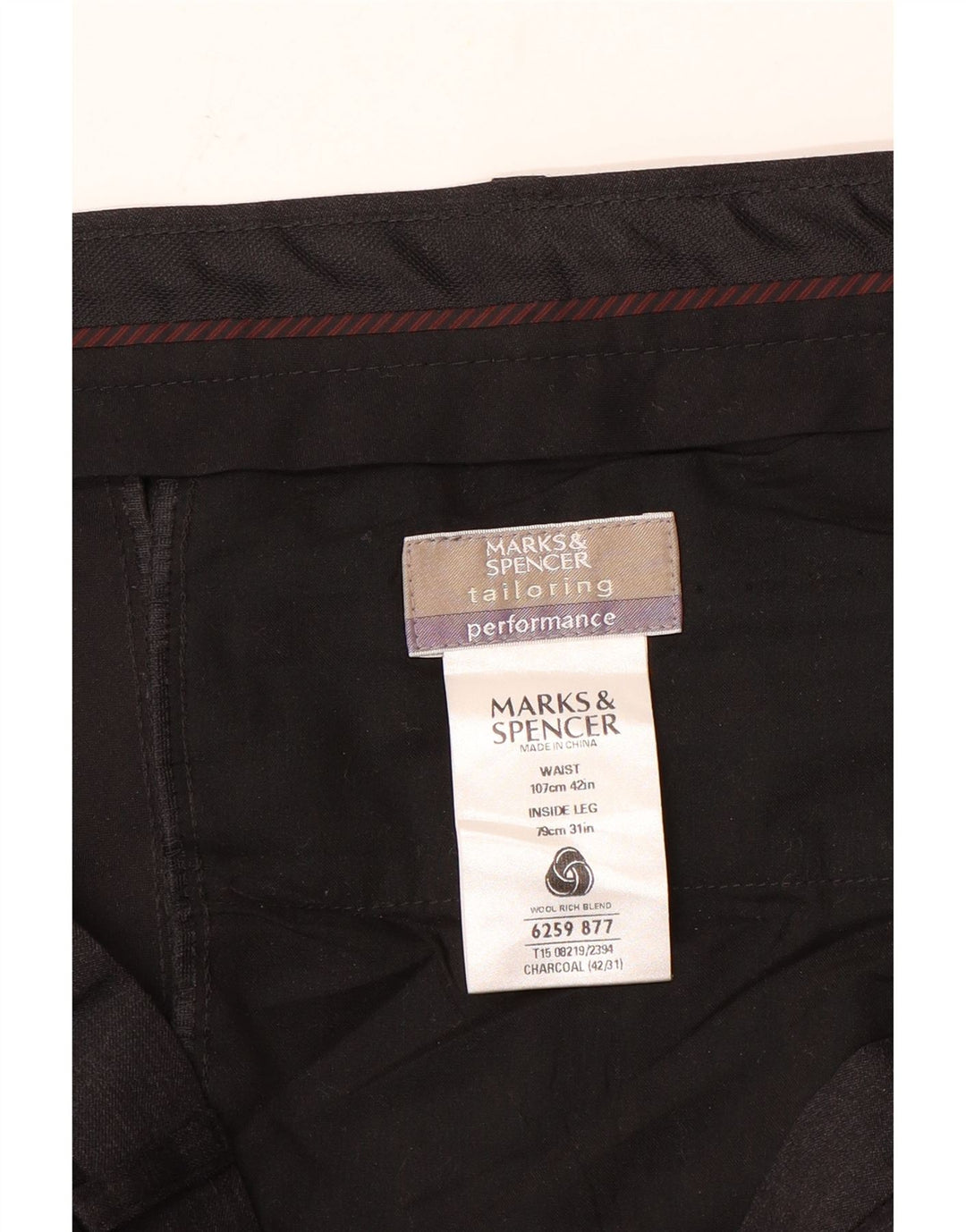 Męskie spodnie garniturowe Marks & Spencer, rozmiar 42, W42, L31, szare