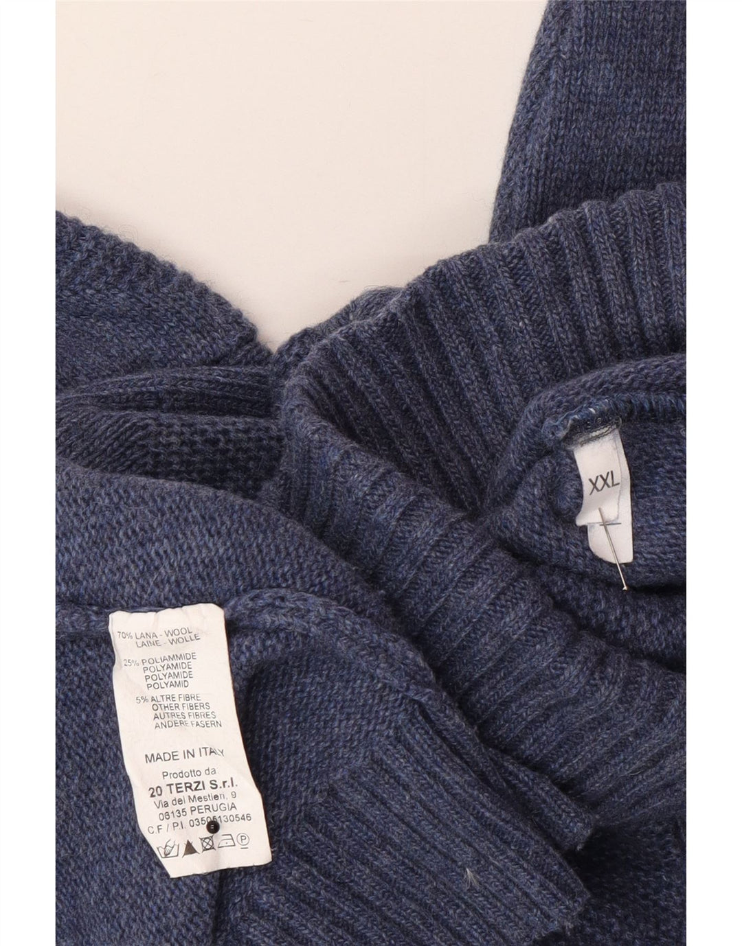 SIR RAPHAEL Damski sweter z golfem UK 20 2XL Granatowy, wełniany