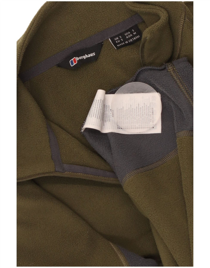 Męski sweter polarowy BERGHAUS z zamkiem błyskawicznym, mały, poliestrowy w kolorze khaki