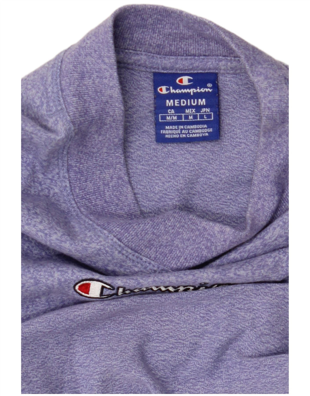 Damska koszulka graficzna CHAMPION Top UK 12 Średni Fioletowy Nakrapiany