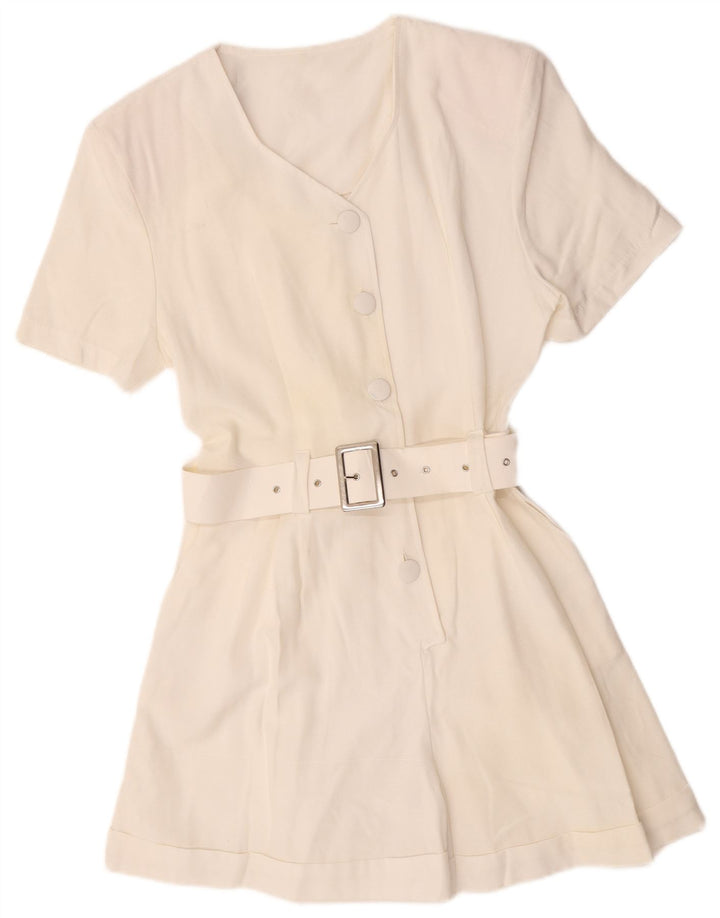 Kombinezon damski w stylu vintage UK 12 Średniobiała wiskoza