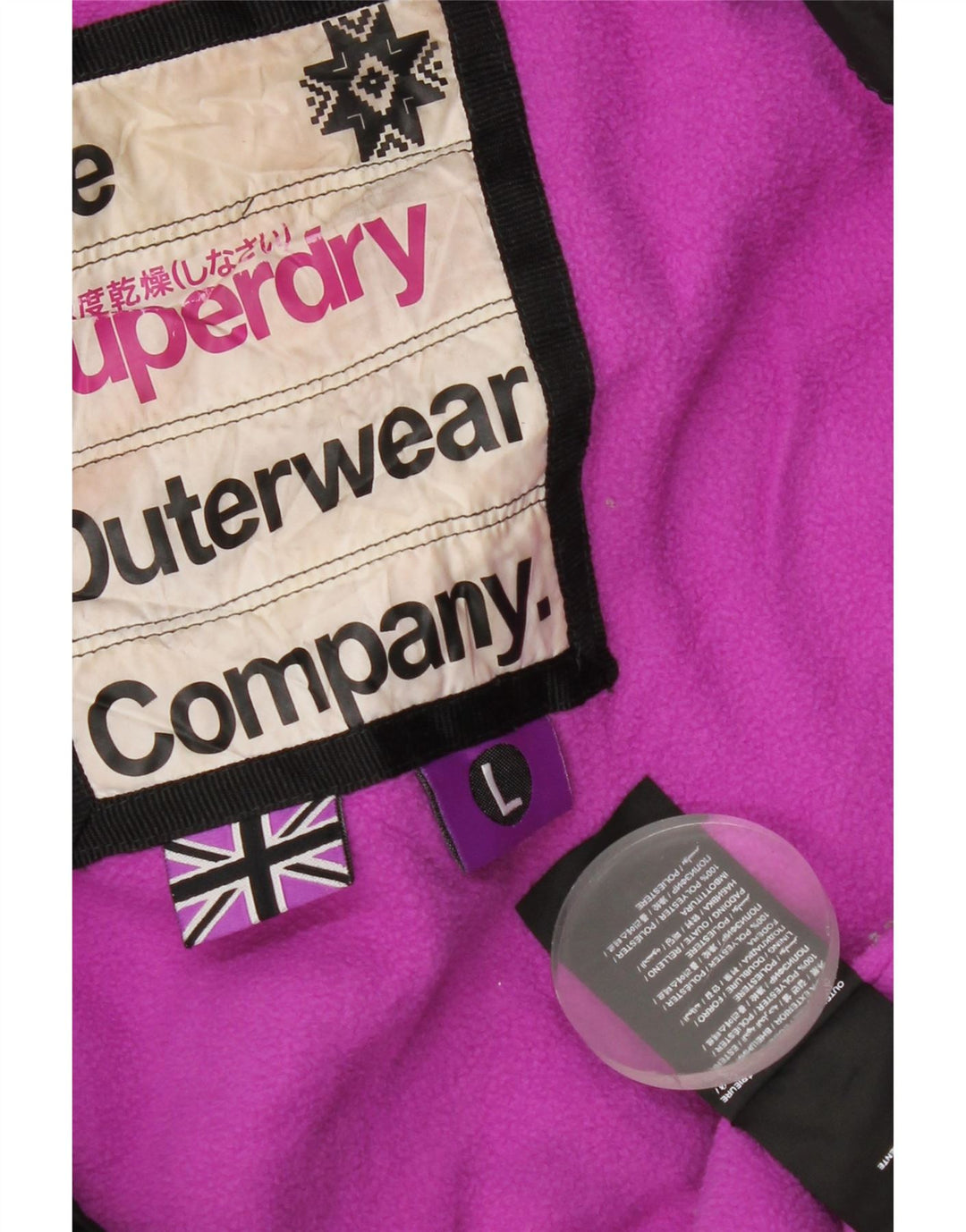 Damska ocieplana kurtka z kapturem Superdry UK 40, duża, czarna, poliester